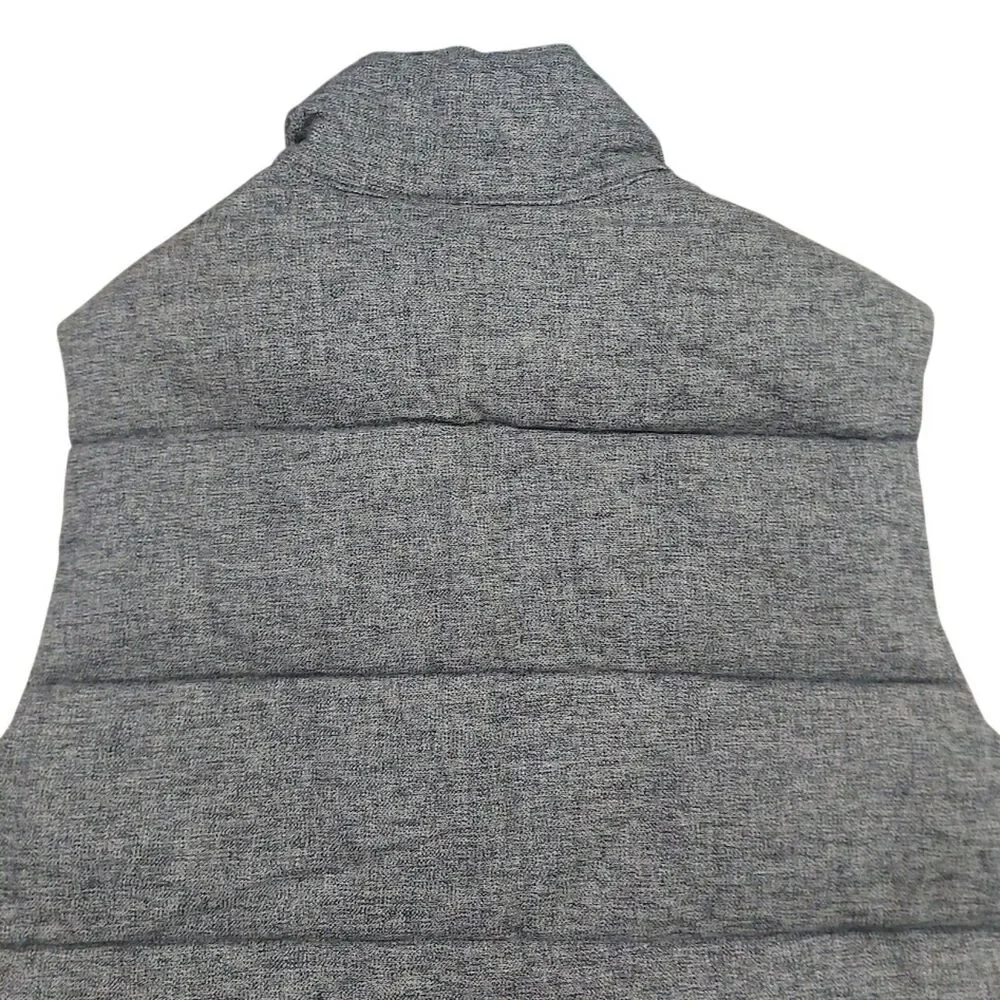 Banana Republic Mens Puffer Vest Small Gray Cotton Shell Snap Front Lightweight